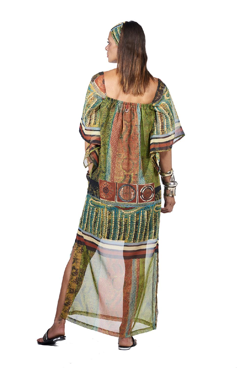 Save The Queen Vestito lungo con stampa dedicata all’Africa Nuovo