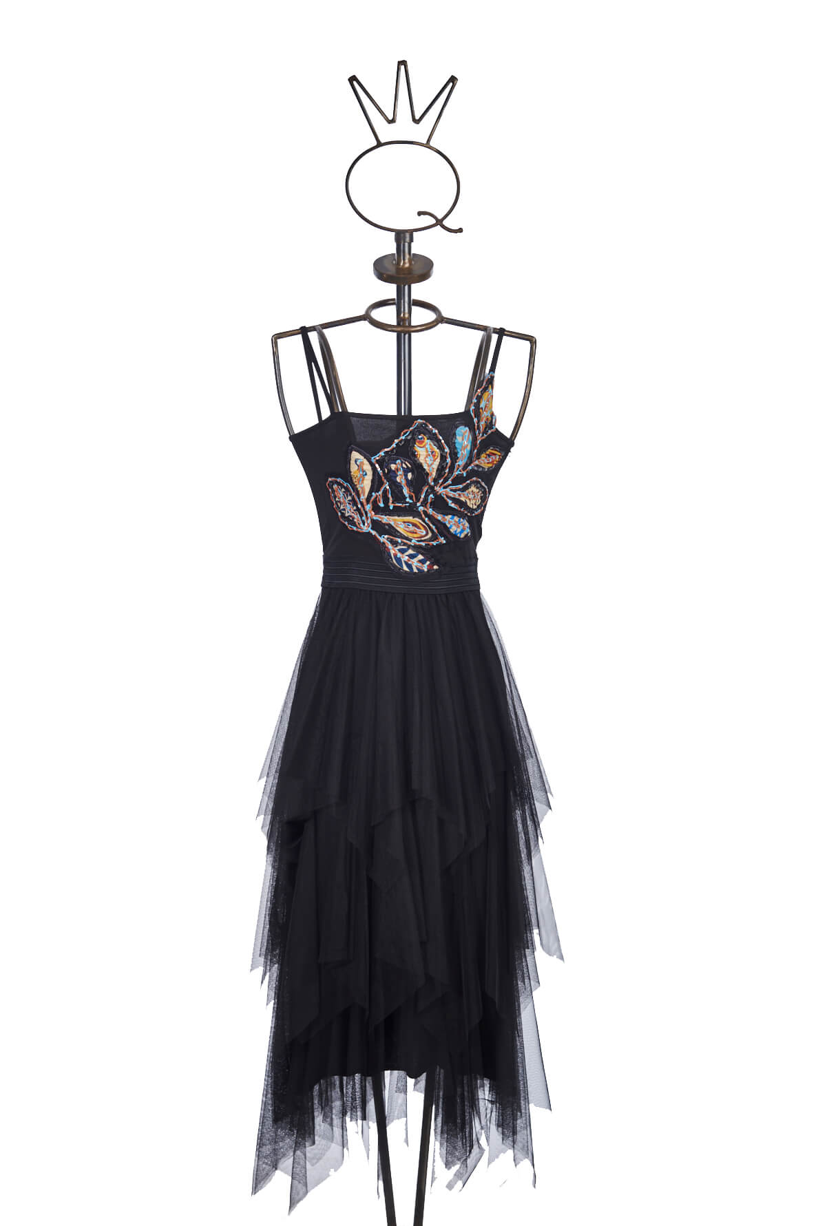 Save The Queen Vestito con ricamo e gonna in tulle a balze Vendita