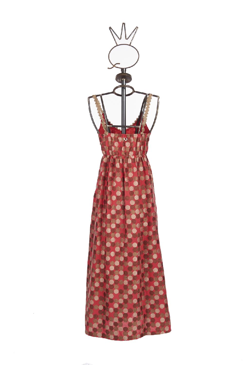 Save The Queen vestito lungo in tessuto operato a pois Promozione