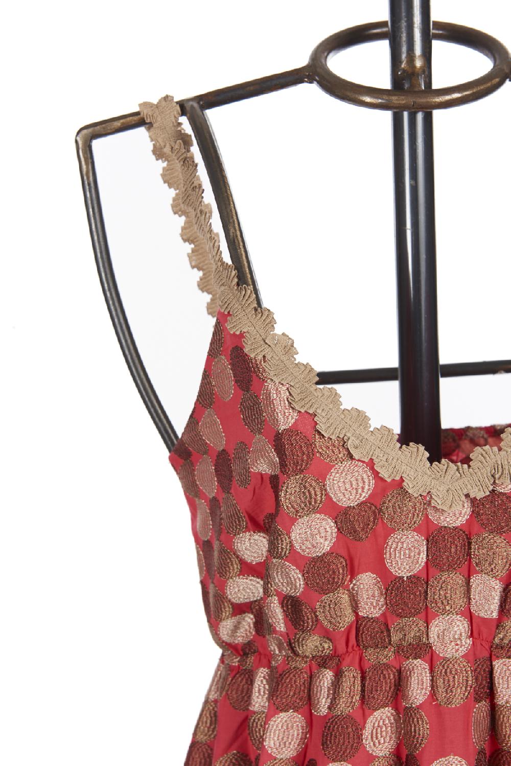Save The Queen vestito lungo in tessuto operato a pois Promozione
