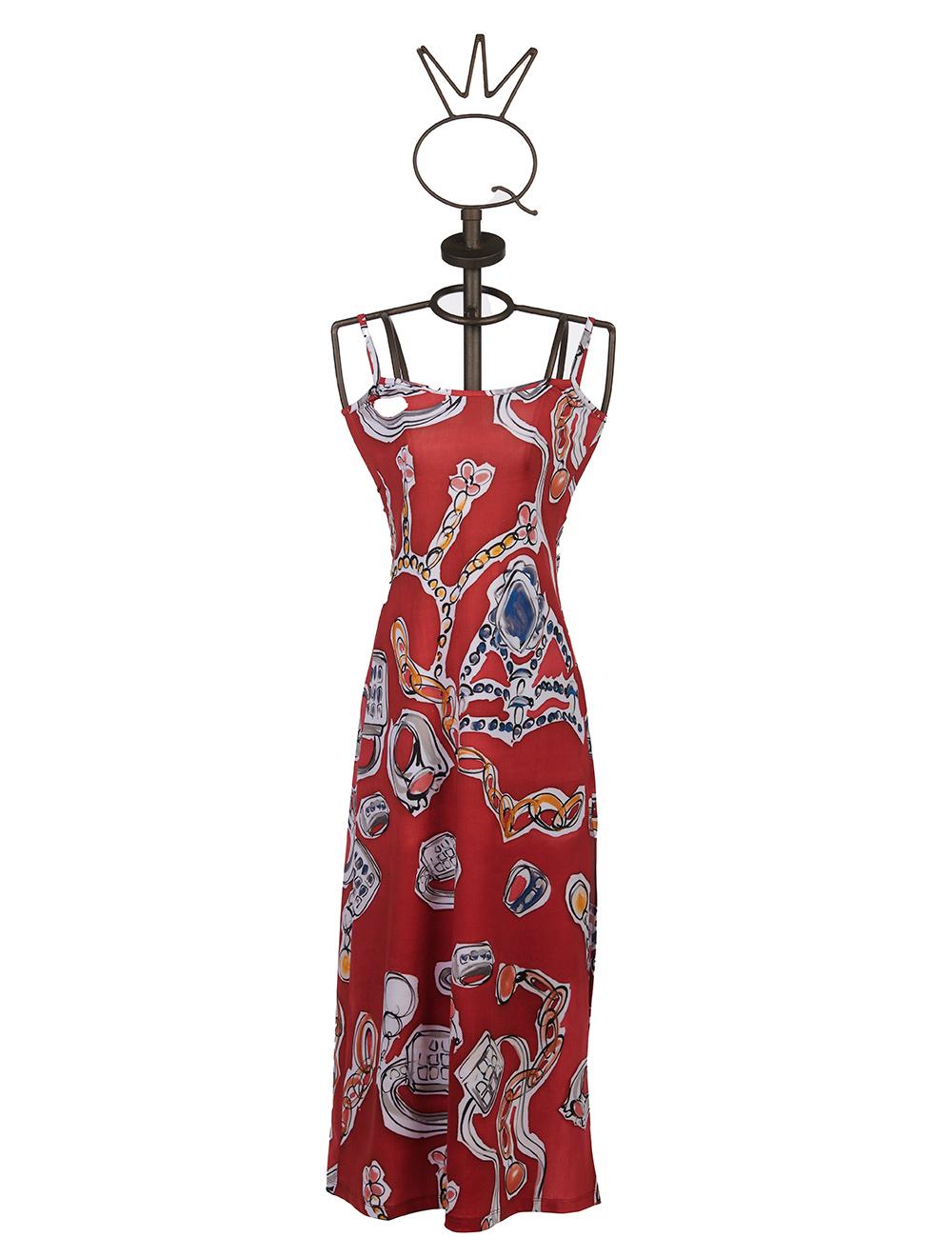 Save The Queen Vestito lungo con stampa “anelli” e poncho in chiffon Qualità Garantita