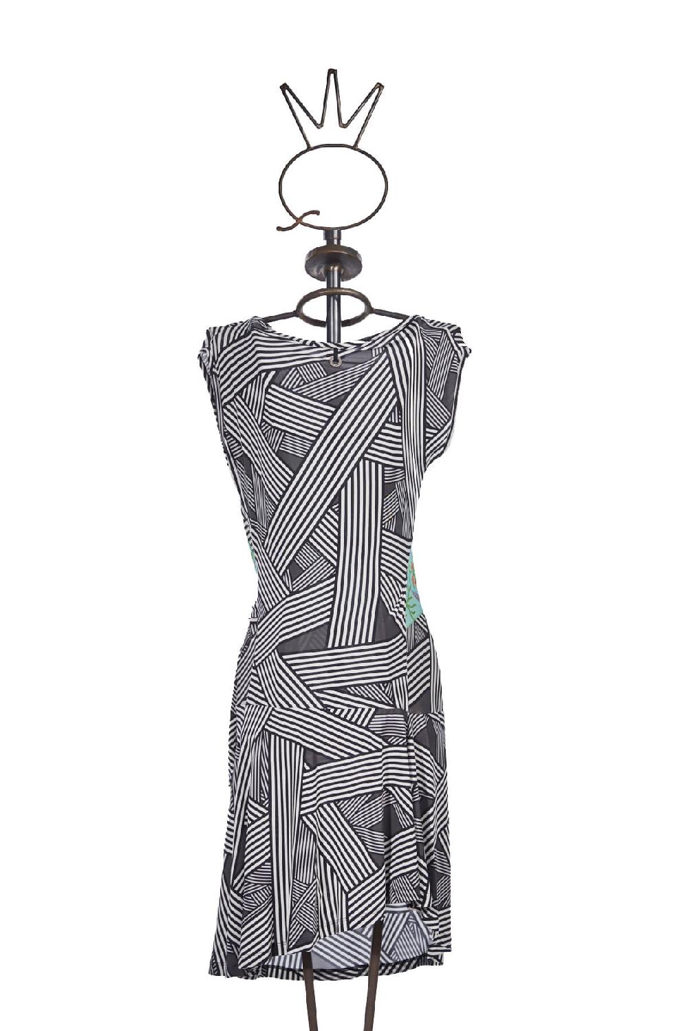Save The Queen Vestito in jersey di viscosa con stampa dedicata all’Africa Consegna Veloce