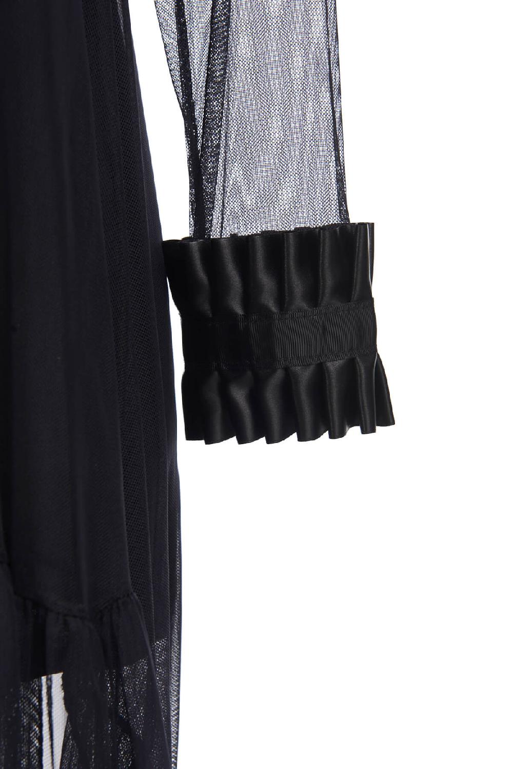 Save The Queen Vestito nero longuette con applicazioni In vendita