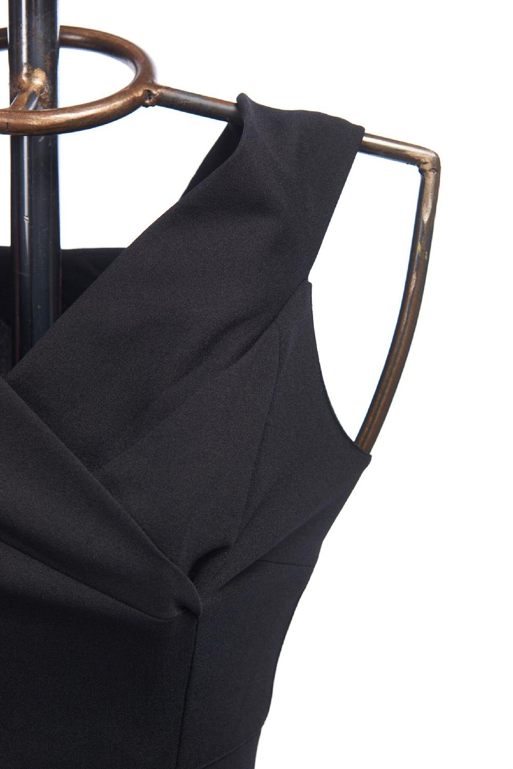 Save The Queen vestito lungo in crepe nero Vendita