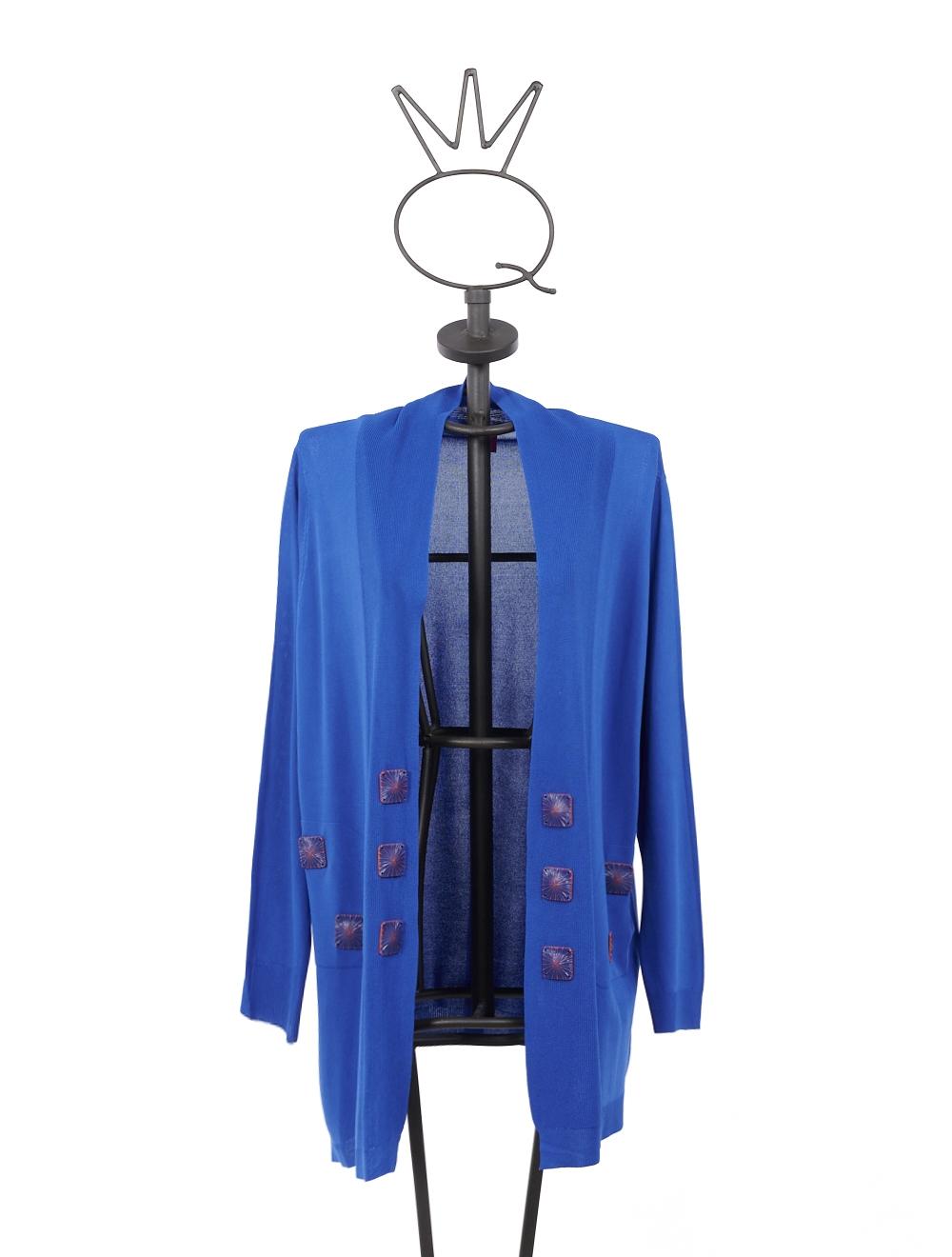 Save The Queen Cardigan bluette in viscosa con applicazioni Negozi Online