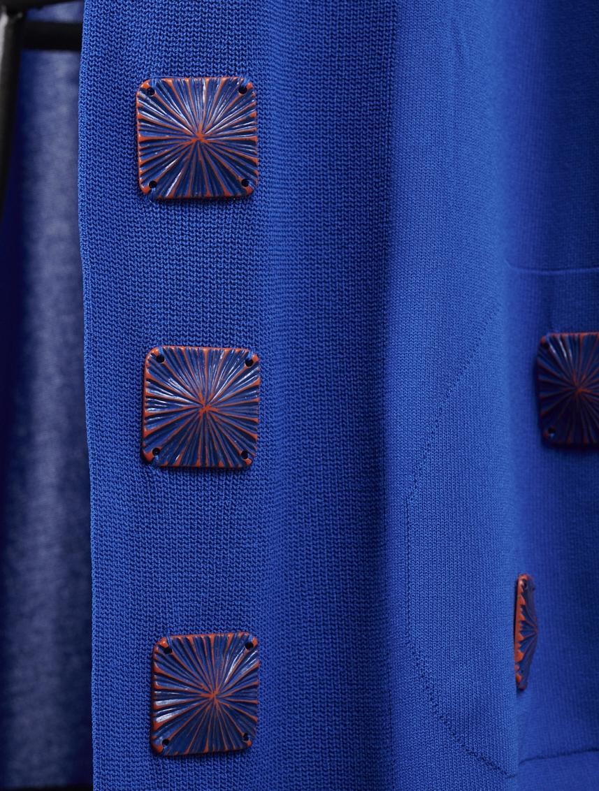 Save The Queen Cardigan bluette in viscosa con applicazioni Negozi Online