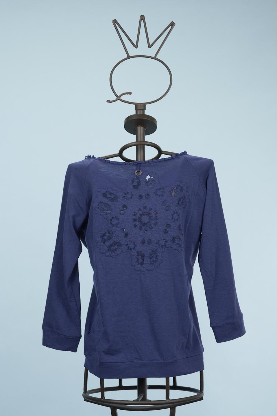 Save The Queen Cardigan blu ricamato Acquista Ora