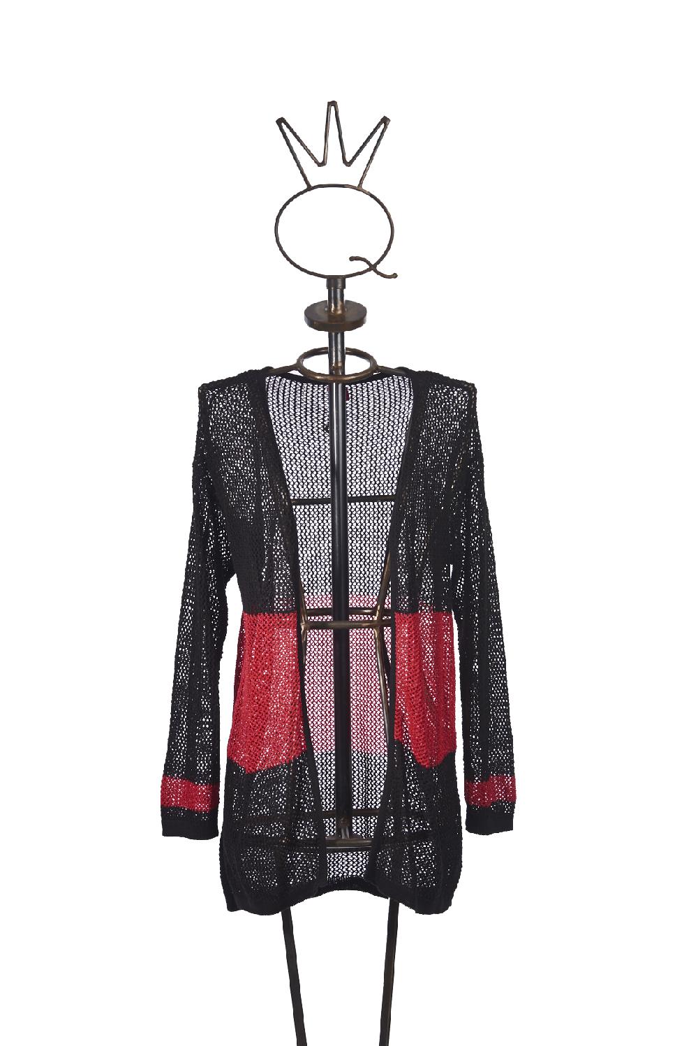 Save The Queen Cardigan nero e rosso