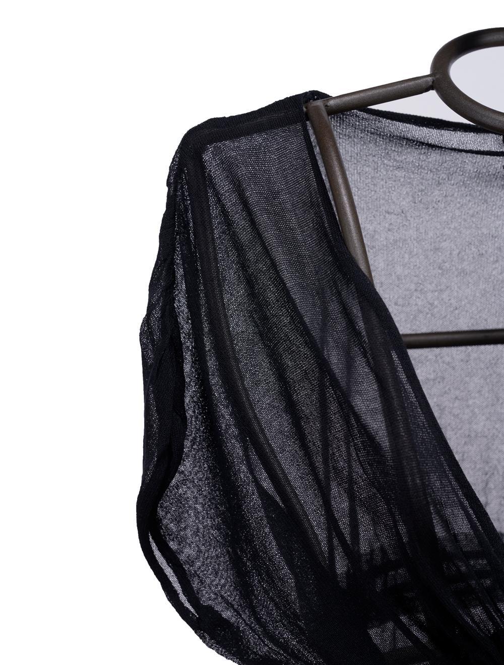 Save The Queen Cardigan nero lungo in tricot di viscosa Promozione Limitata