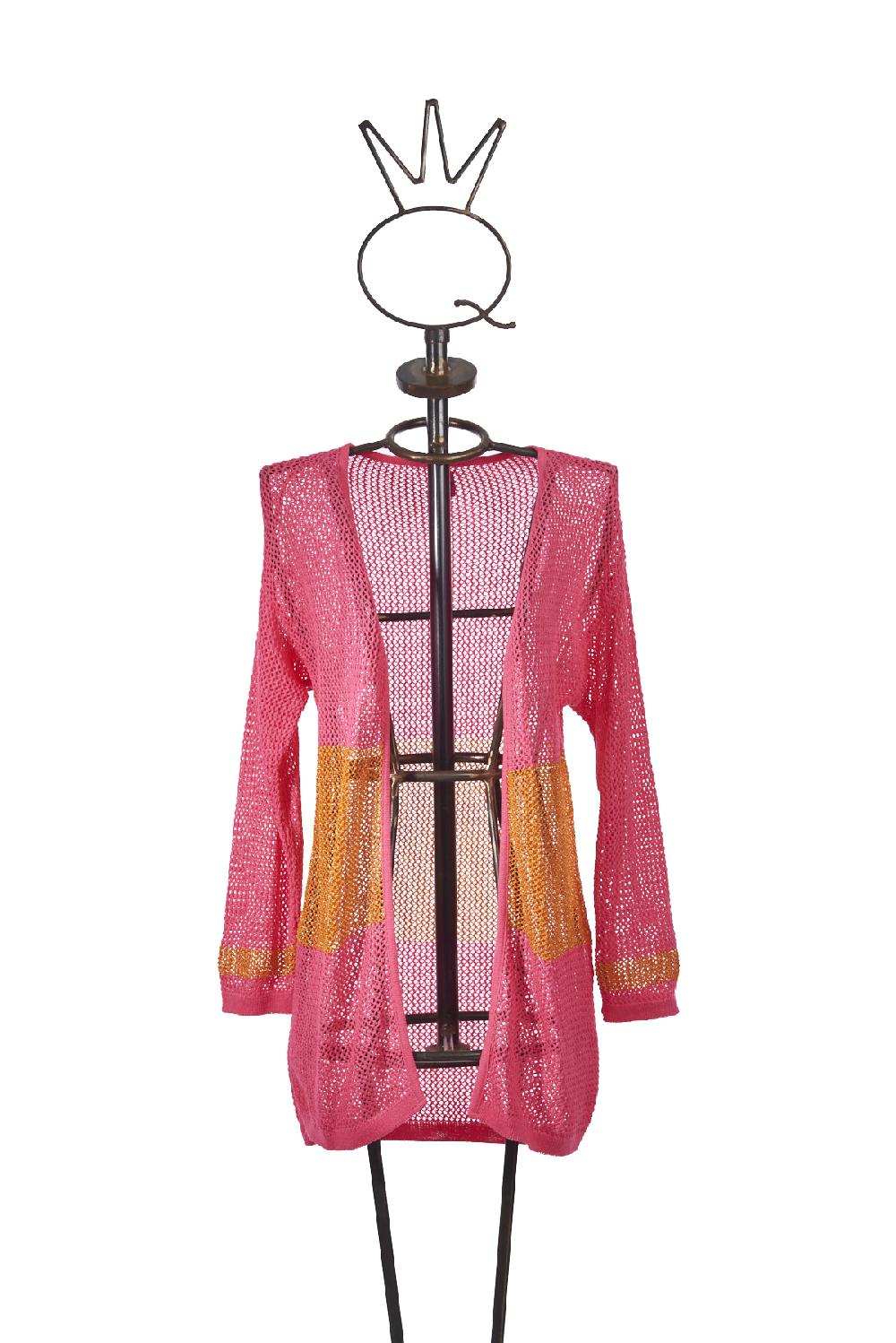 Save The Queen Cardigan fucsia e arancio