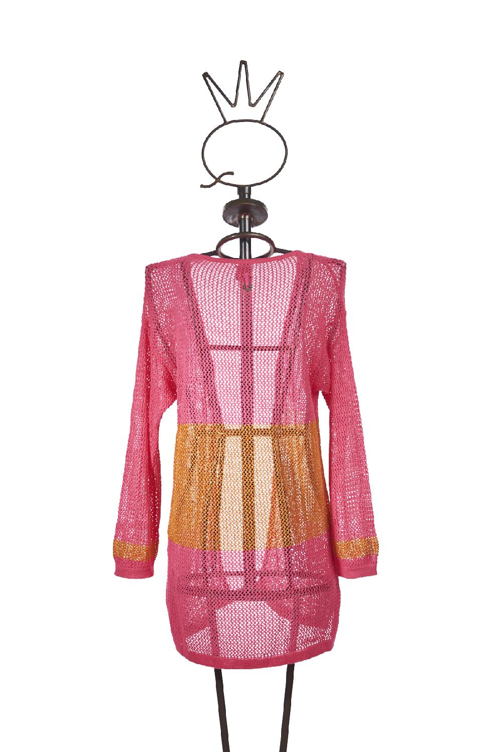 Save The Queen Cardigan fucsia e arancio Fino Al -60%
