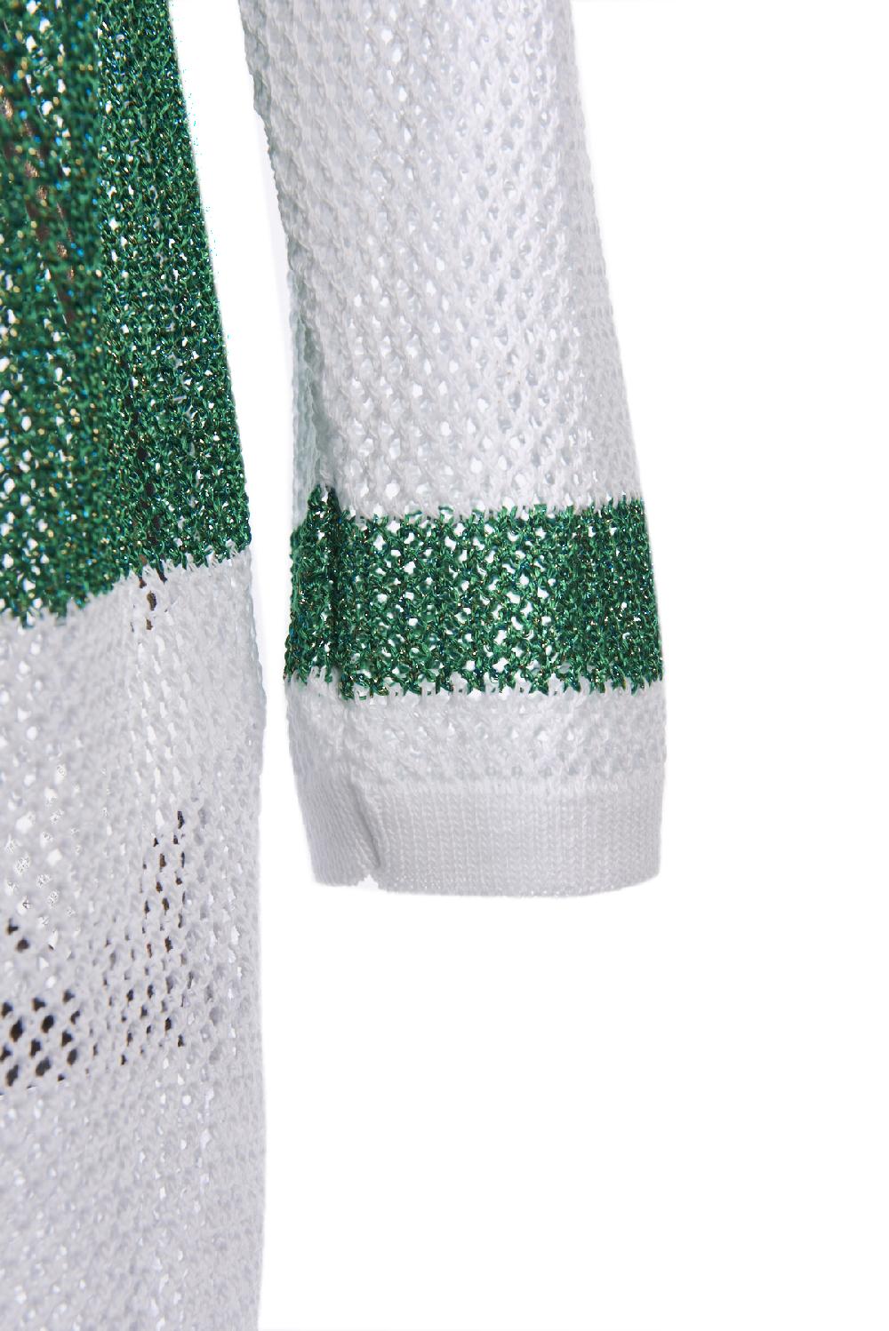 Save The Queen Cardigan bianco e verde Presa