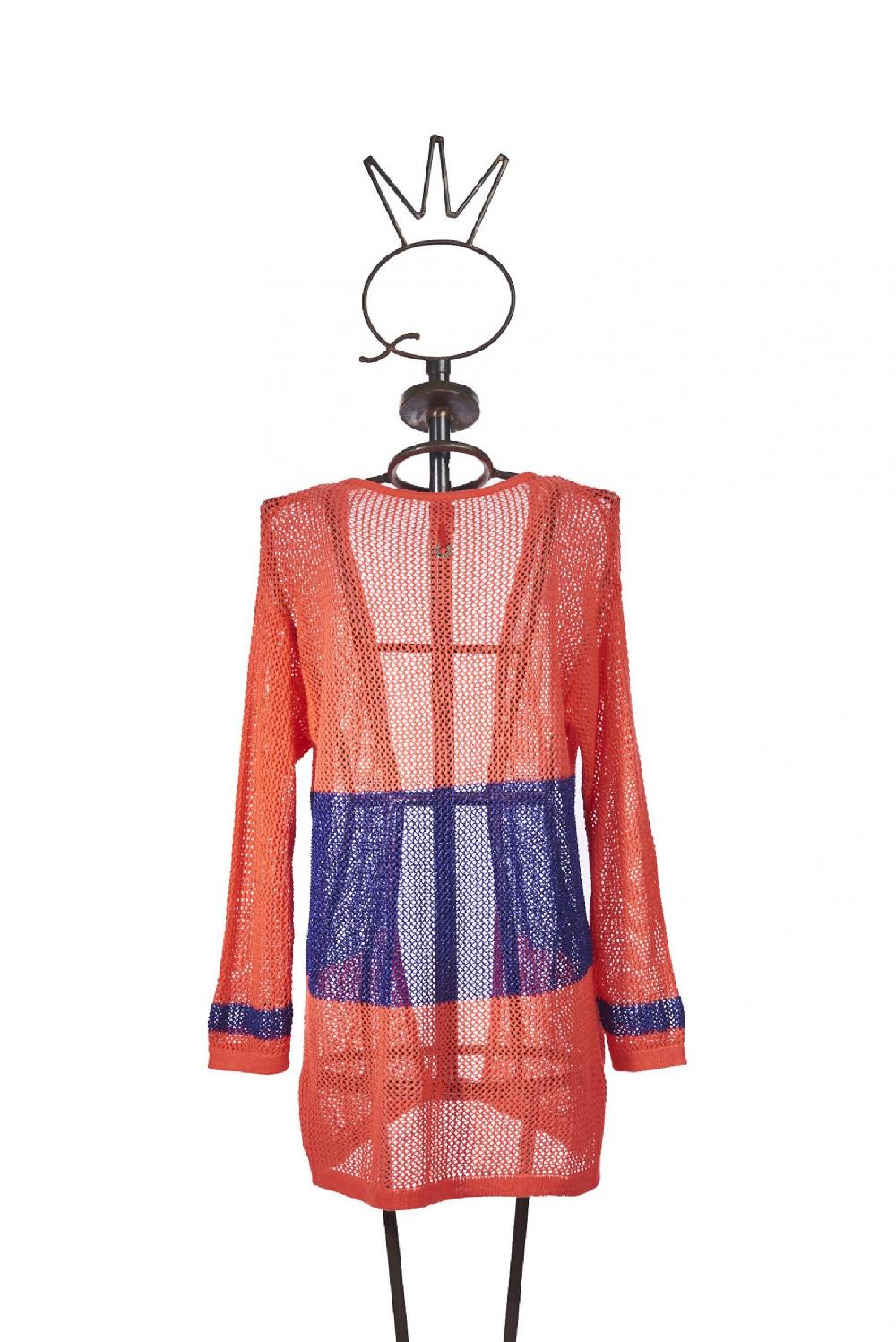 Save The Queen Cardigan corallo e viola Sconto