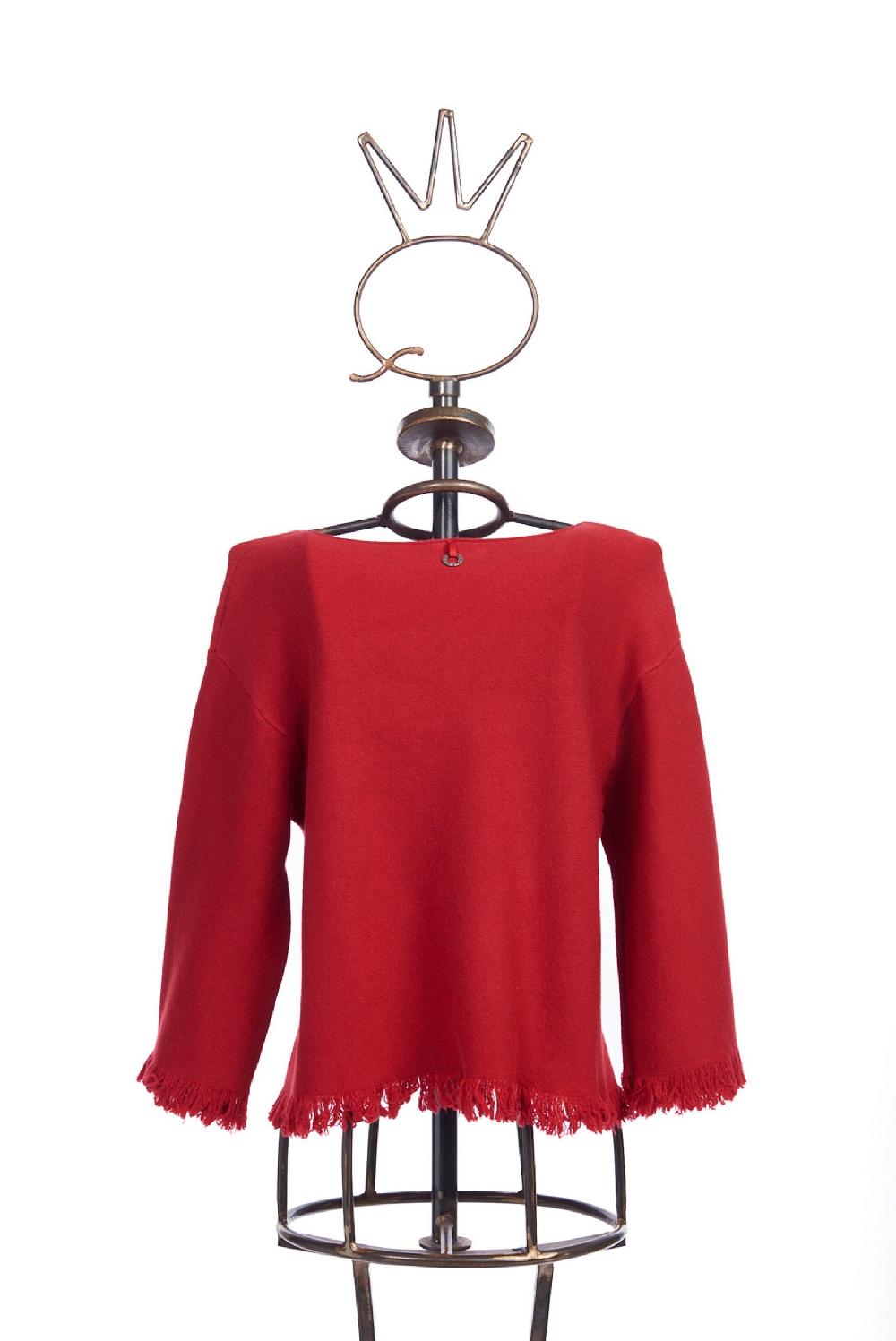 Save The Queen maglia rossa con bottoni ricamati Vendita Economica