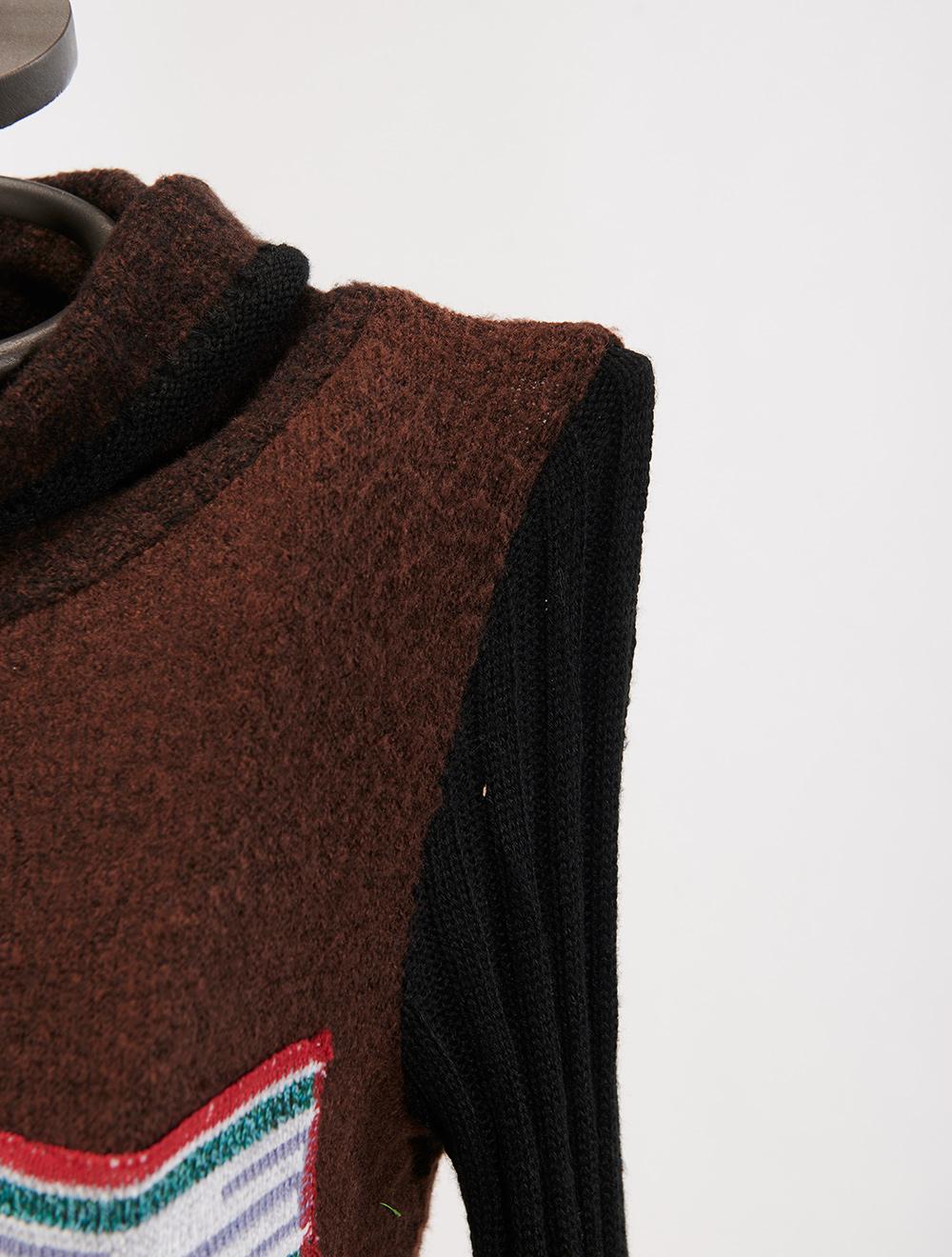 Save The Queen Maglia nera e marrone tricot Saldi Di Fabbrica