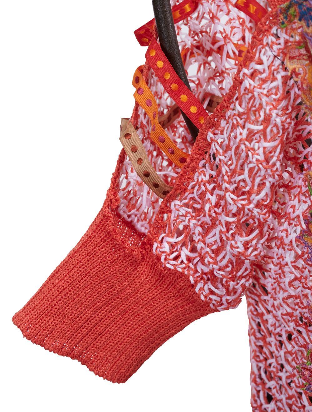 Save The Queen Maglia arancione in tricot di cotone e lino Shopping online