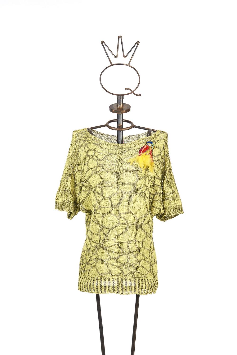 Save The Queen maglia gialla con ricamo Offerta esclusiva