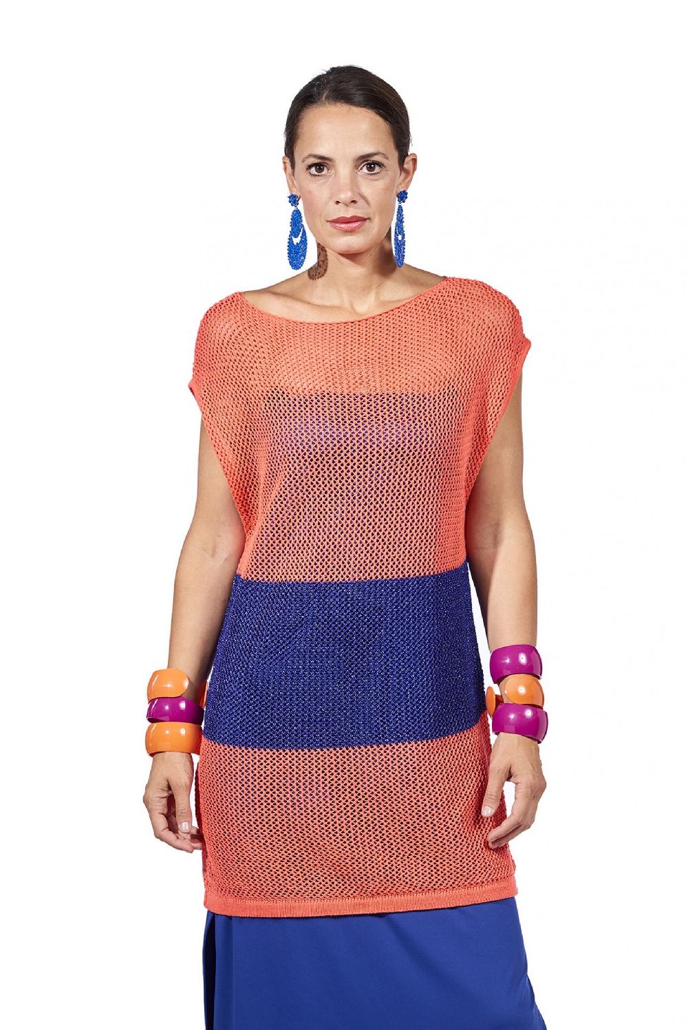 Save The Queen Maglia a tunica corallo e viola Vendite stagionali
