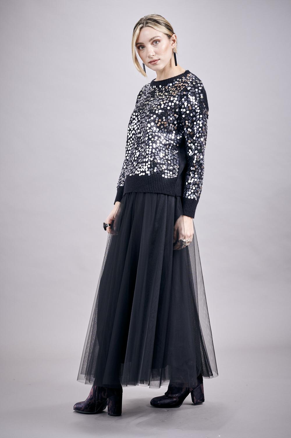 Save The Queen Maglia in tricot con paillettes Black Friday