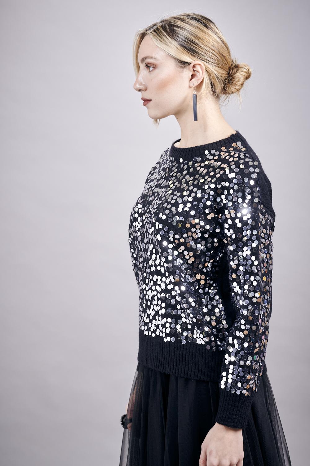 Save The Queen Maglia in tricot con paillettes Black Friday
