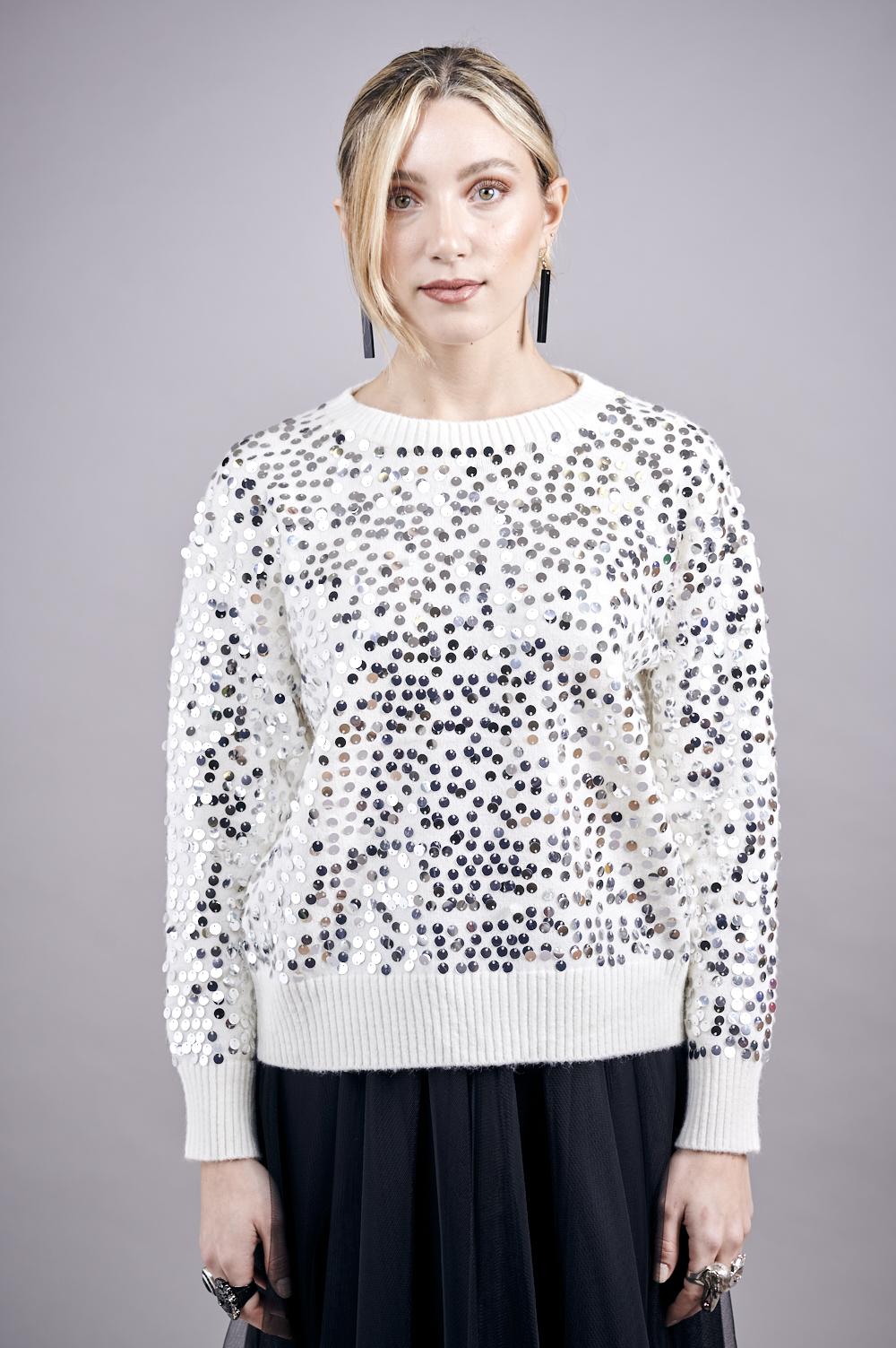 Save The Queen Maglia in tricot con paillettes