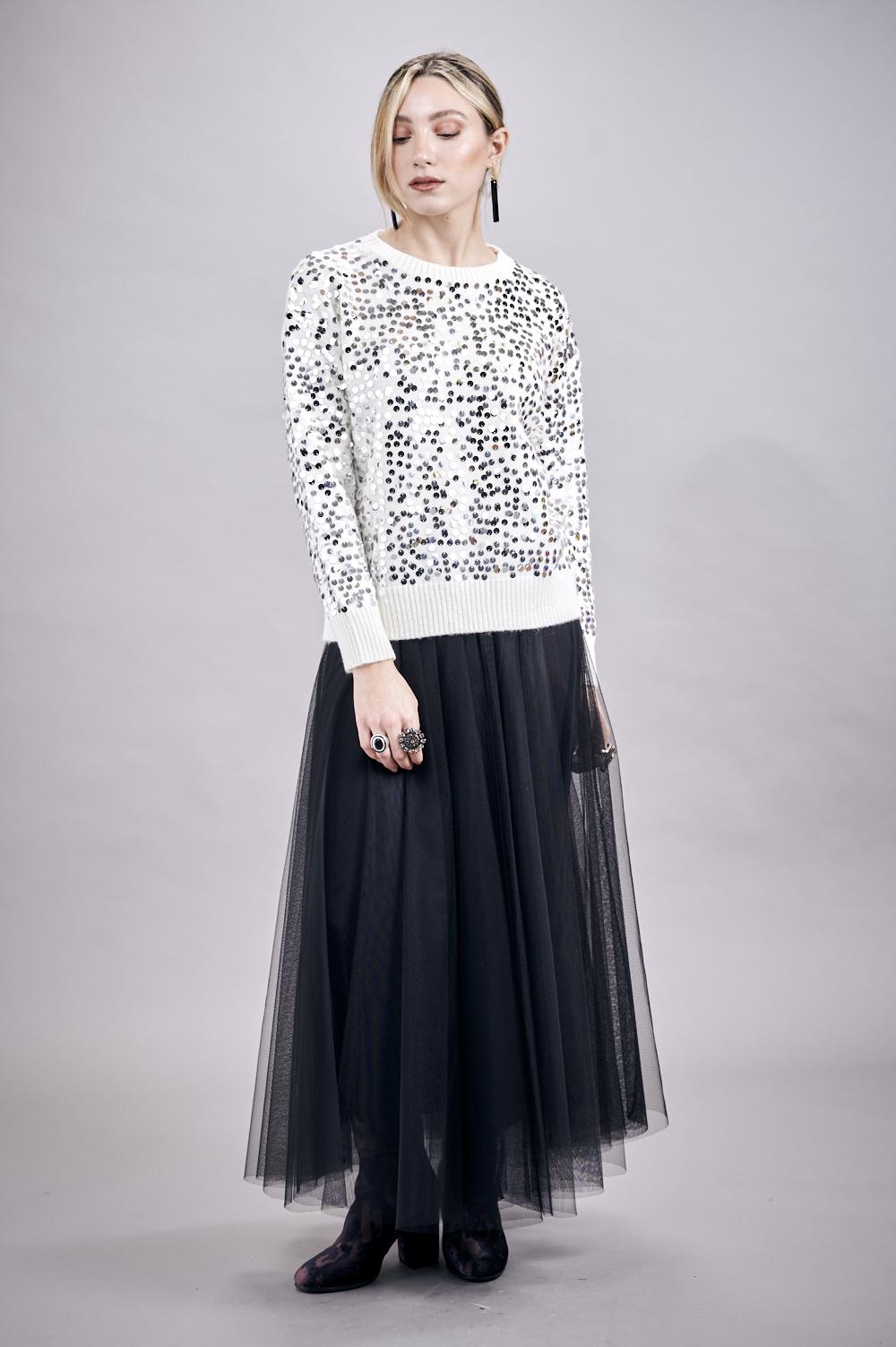 Save The Queen Maglia in tricot con paillettes Offerta Pasqua