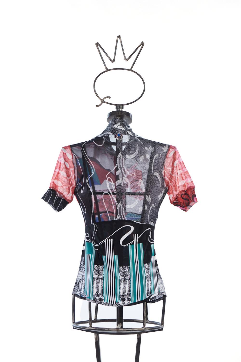 Save The Queen Camicia in jersey di viscosa e tulle stampati Grandi sconti