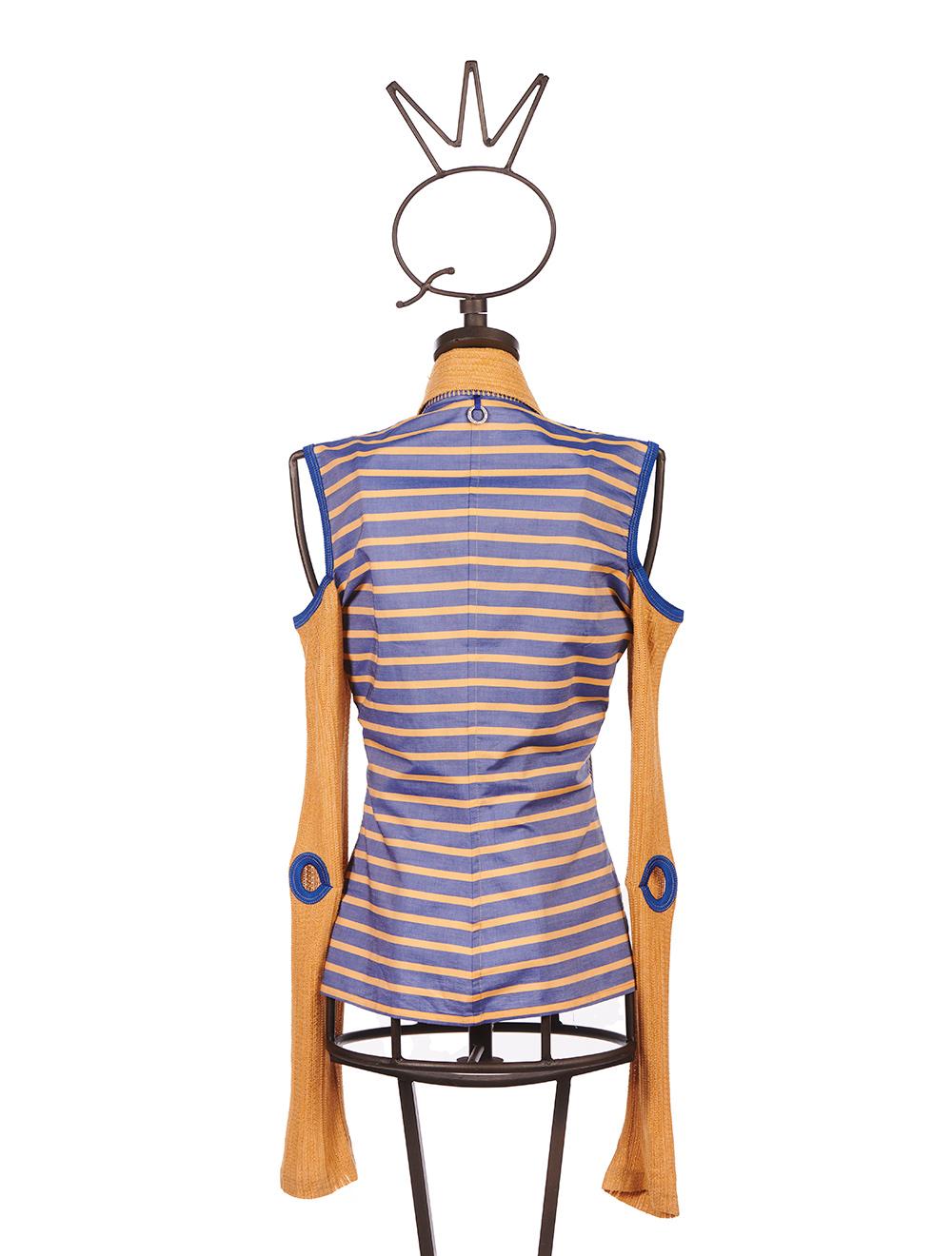 Save The Queen Camicia in tessuto a righe e in maglia con ricamo Comprane uno, ottenene uno gratis