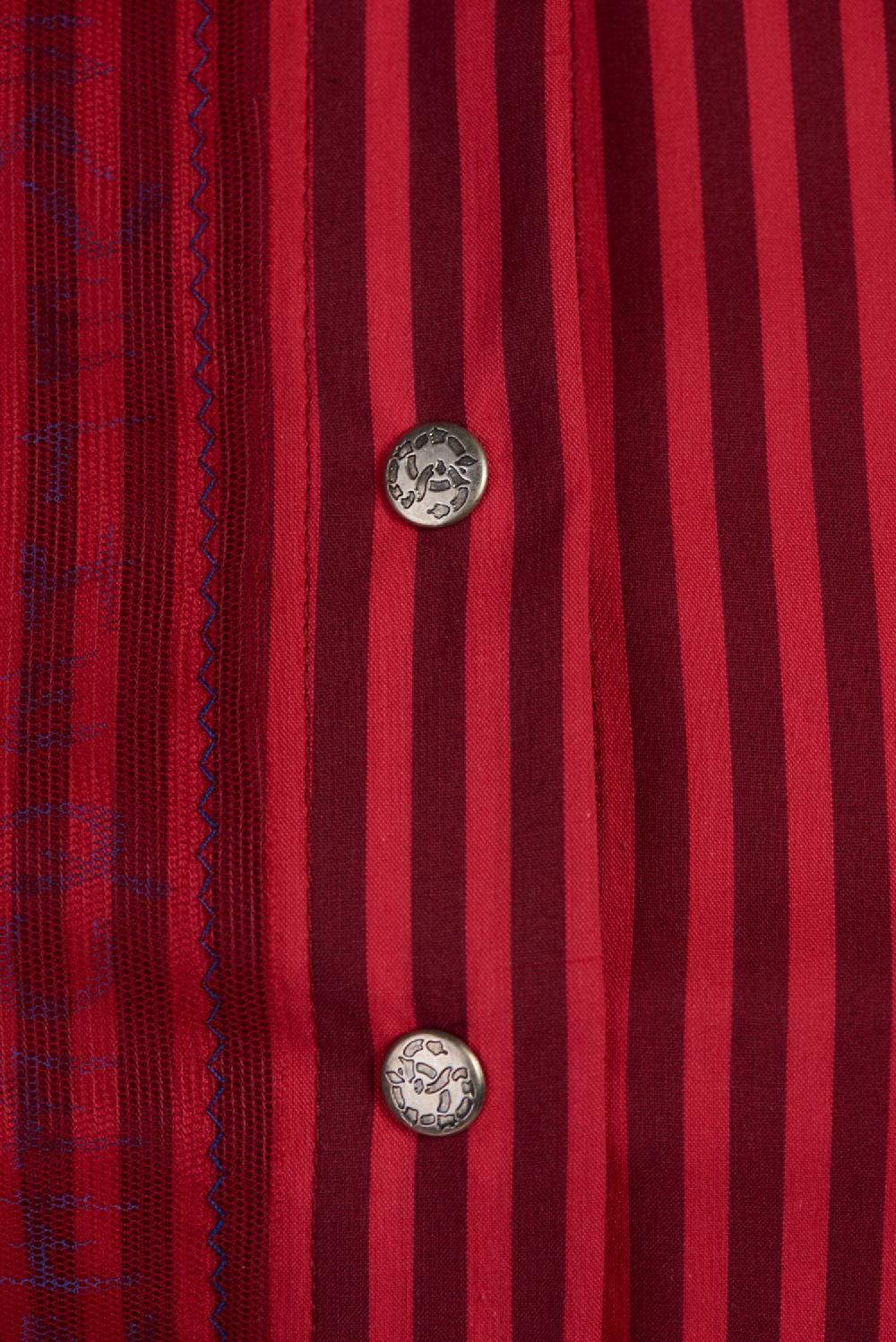 Save The Queen Camicia a righe con applicazioni e maniche a fantasia Offerte giornaliere
