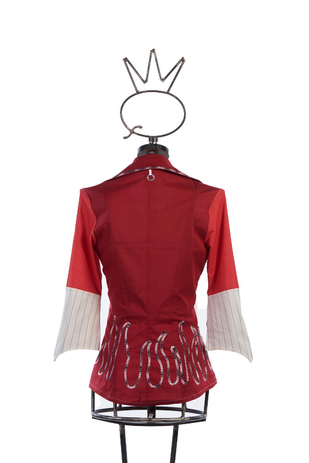 Save The Queen Camicia in cotone a righe con ricami Enormi risparmi