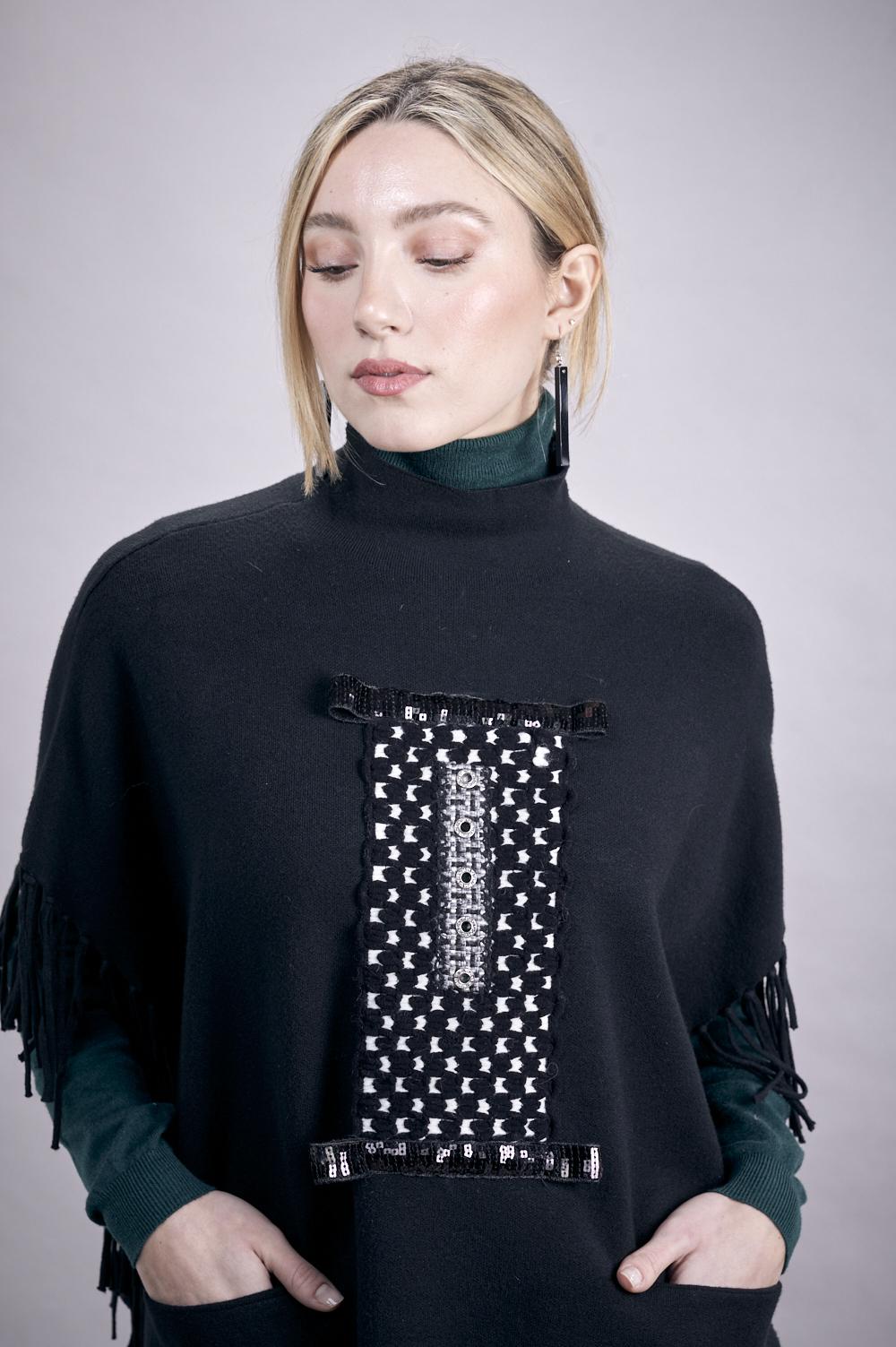 Save The Queen Maglia in tricot nera Sconti VIP