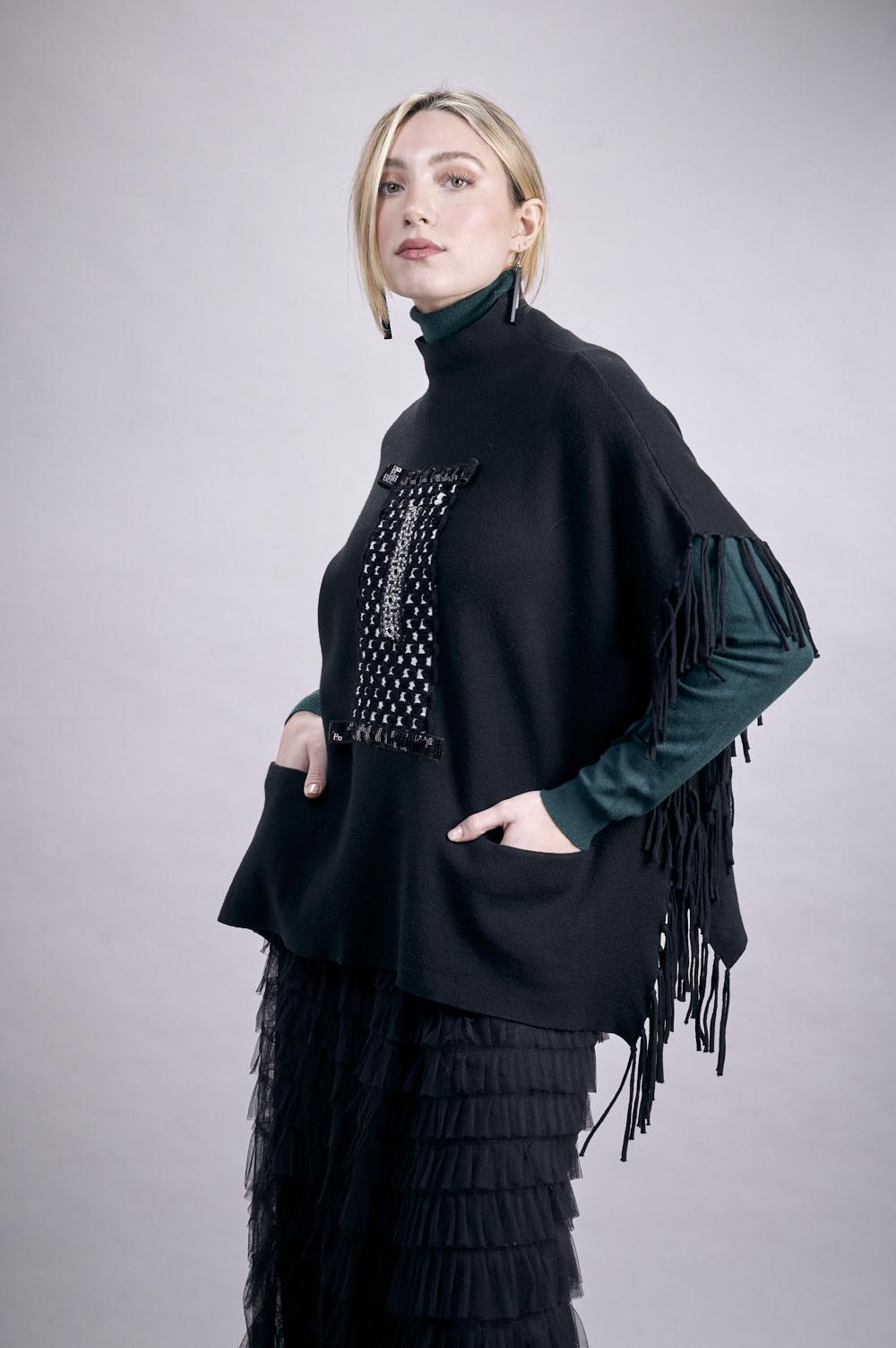 Save The Queen Maglia in tricot nera Sconti VIP
