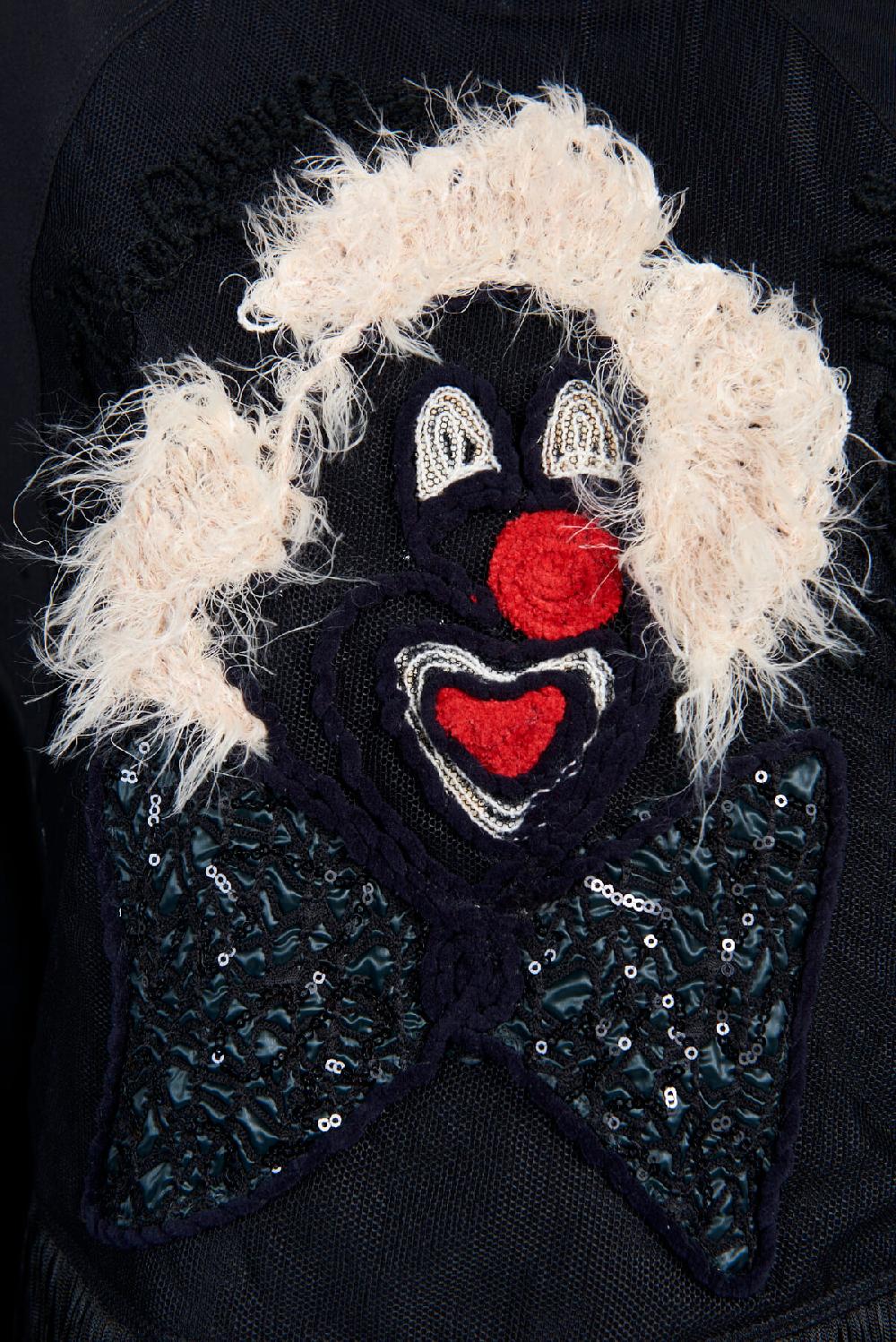 Save The Queen T-shirt con clown ricamato e frange Fino al 65% di sconto