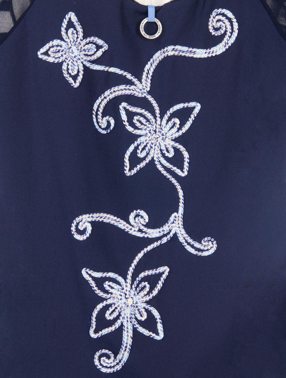 Save The Queen T-shirt a righe bianca e blu con ricamo Discount Store per i nuovi prodotti