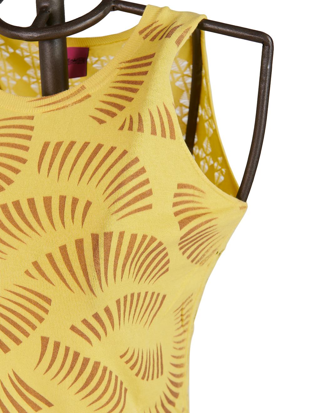 Save The Queen Top in maglia giallo con stampa Qualità