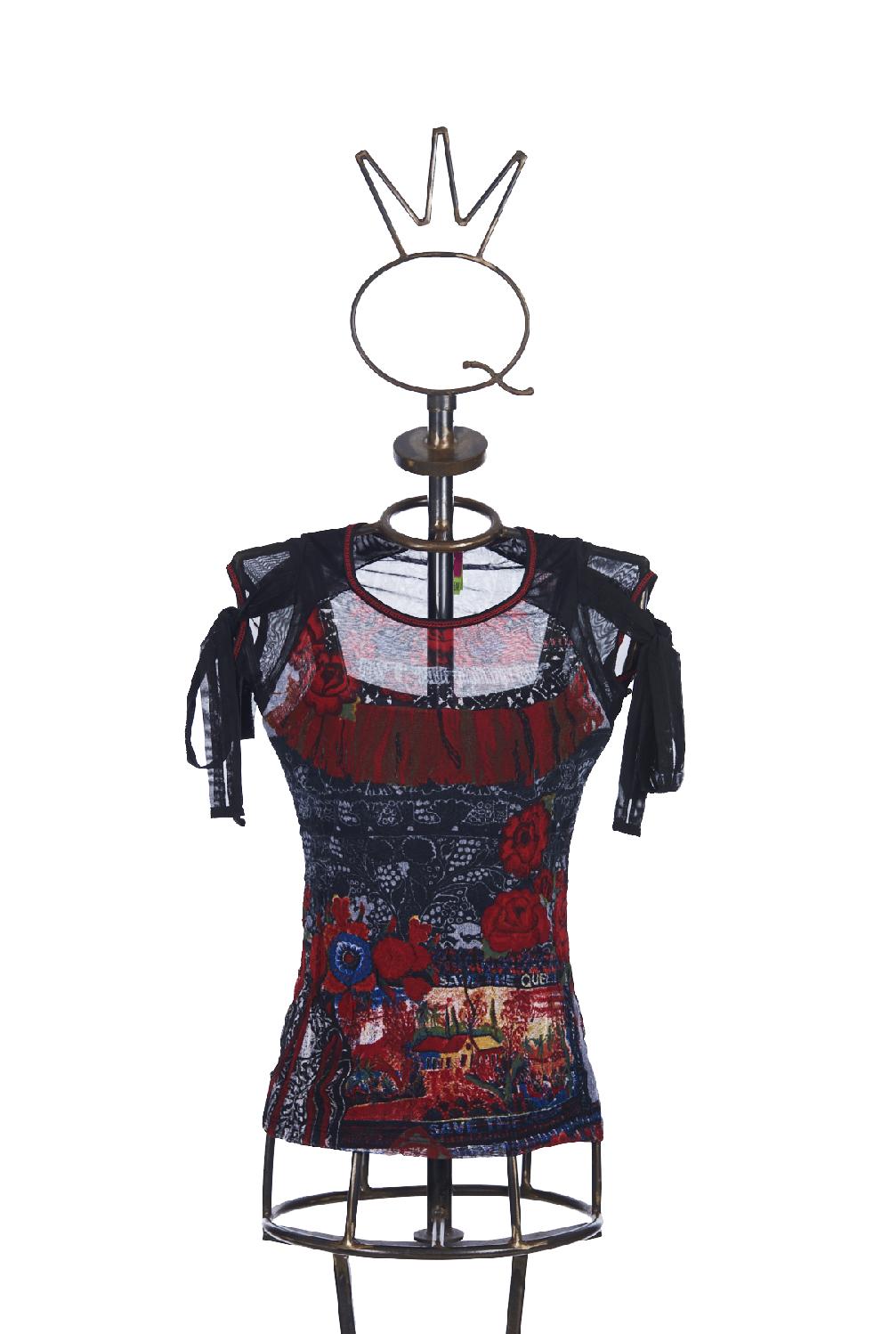 Save The Queen T-shirt in tulle con stampa floreale