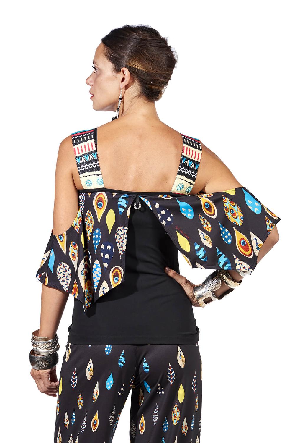 Save The Queen Top con stampa dedicata al pavone “Afropavo” Outlet