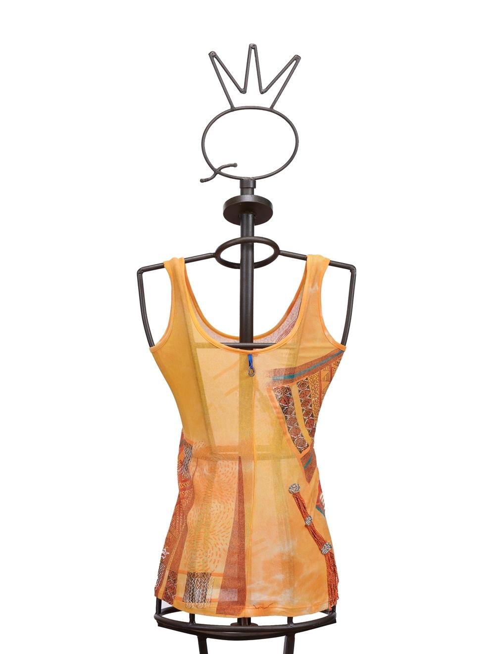 Save The Queen Top in viscosa con stampa In Vendita