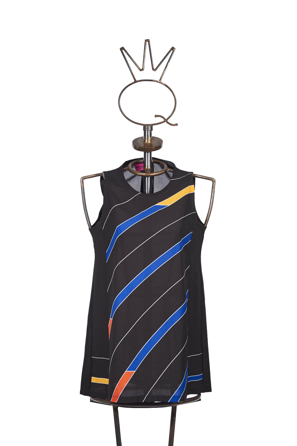 Save The Queen Top nero con righe colorate Negozio online di fabbrica