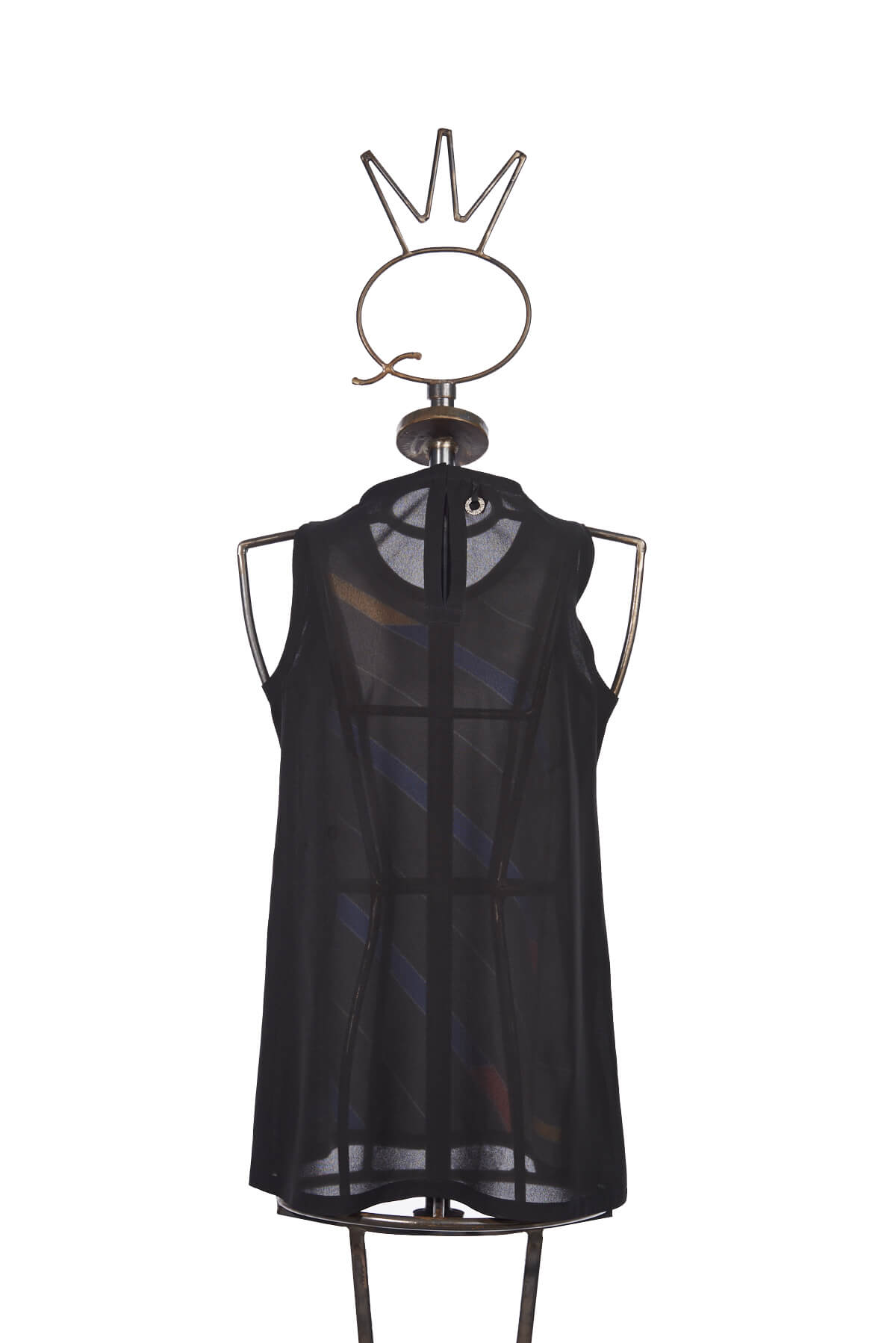 Save The Queen Top nero con righe colorate Negozio online di fabbrica