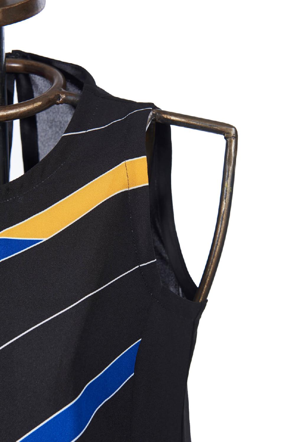 Save The Queen Top nero con righe colorate Negozio online di fabbrica