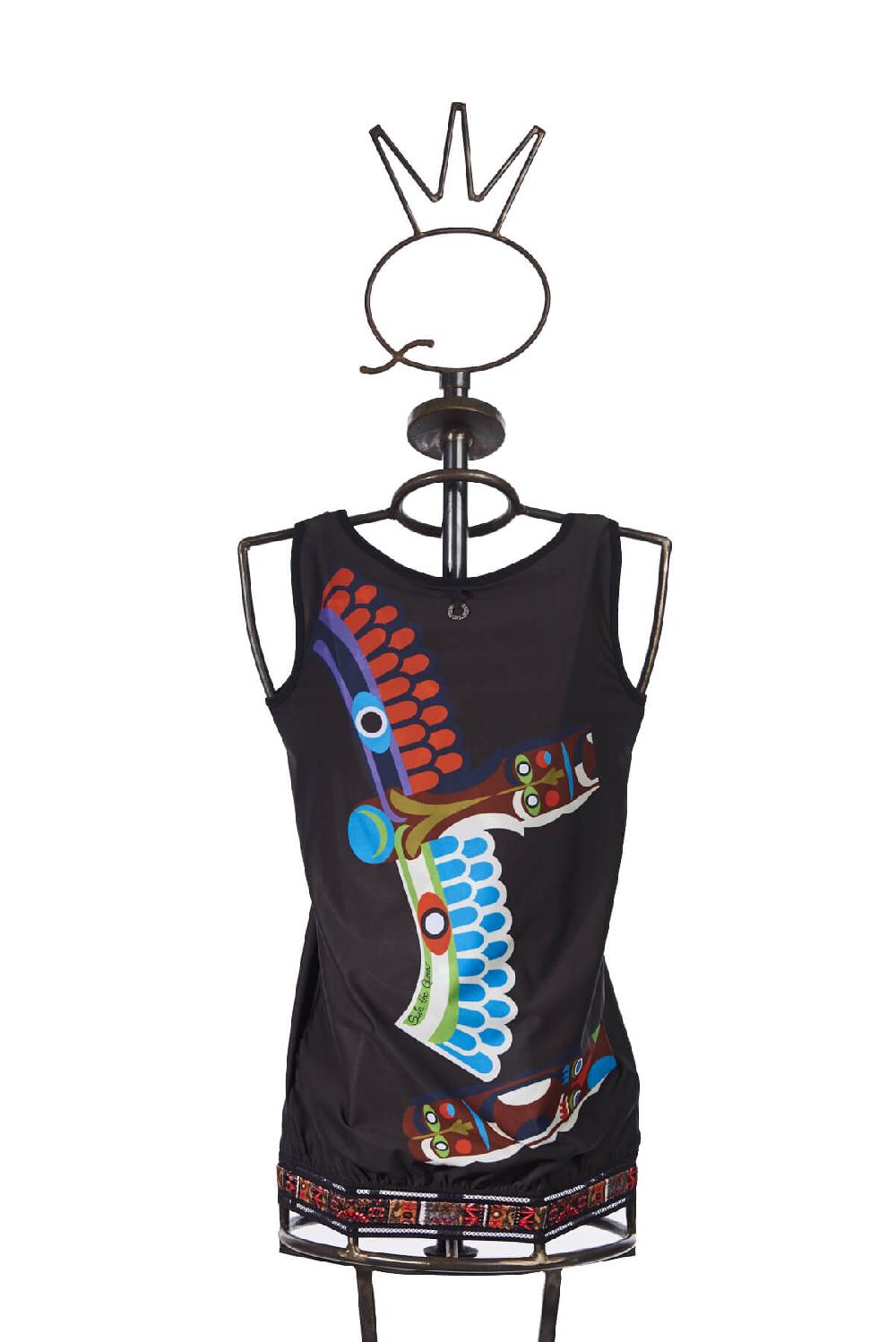 Save The Queen Top doubleface con stampe dedicate ai Totem indiani Prezzo di fabbrica