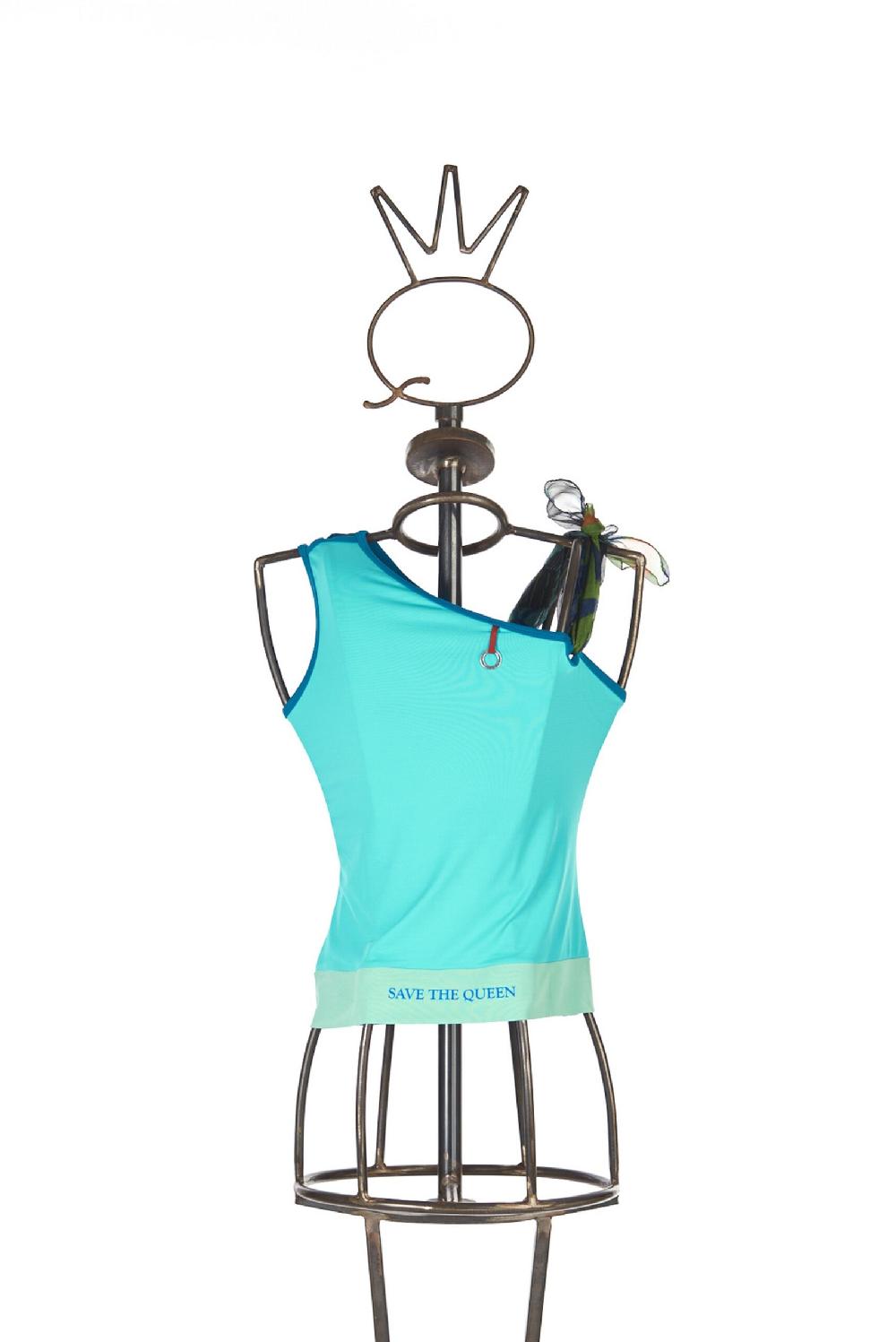 Save The Queen top monospalla in jersey a righe con stampa Offerta speciale