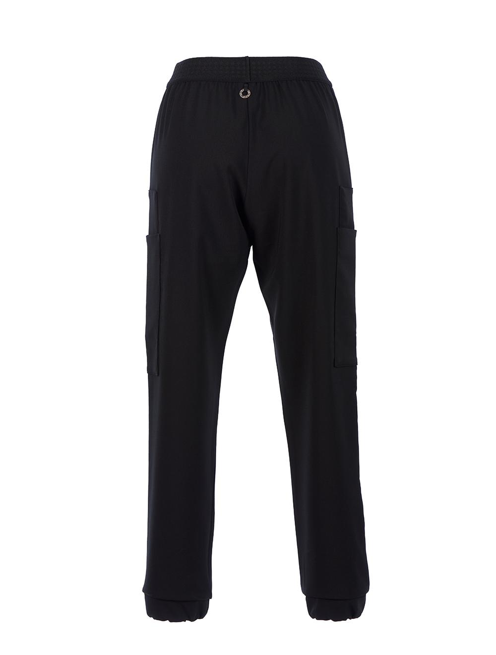 Save The Queen Pantaloni in crepe nero con dettagli di passamaneria Smaltimento dello stoccaggio