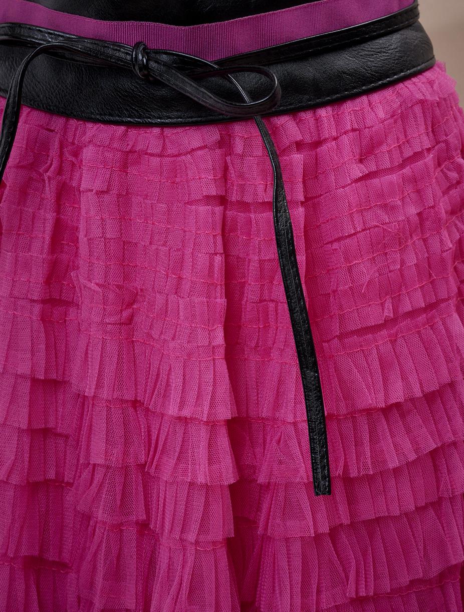 Save The Queen Gonna lunga a balze in tulle fuxia Enormi risparmi