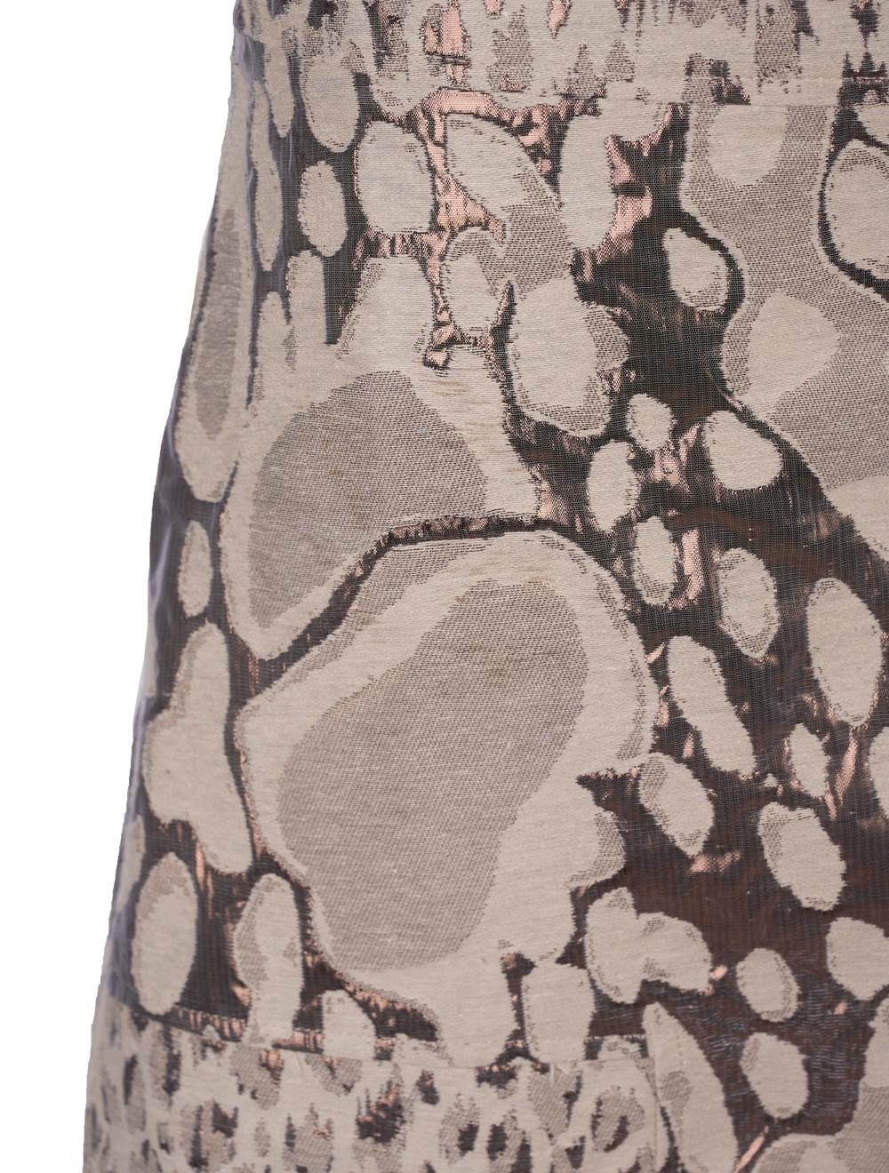 Save The Queen Gonna corta in tessuto jacquard rame Promozione temporanea
