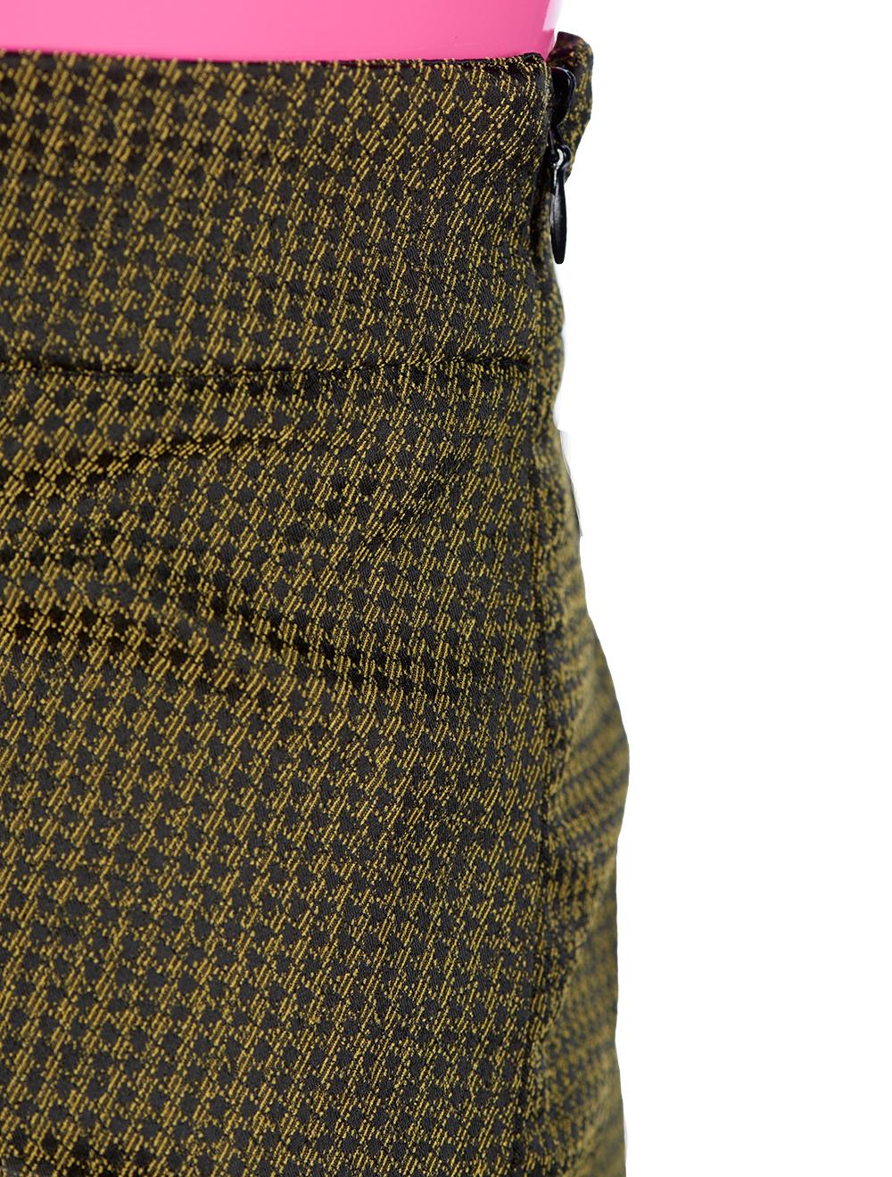 Save The Queen Pantaloni a sigaretta in tessuto jacquard nero e verde Fino al 65% di sconto