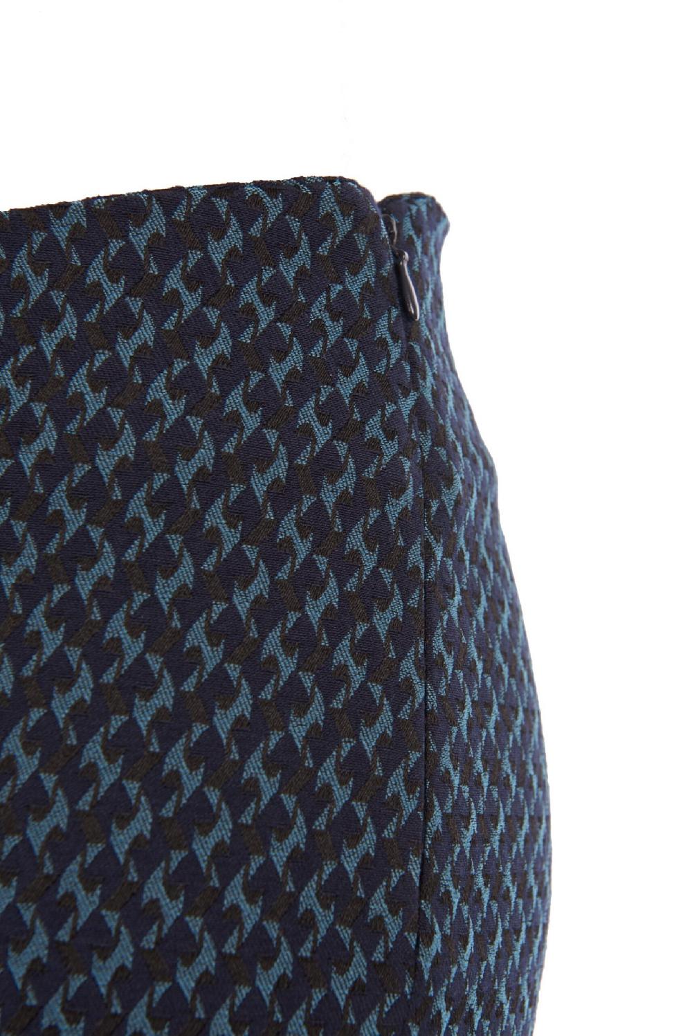 Save The Queen Pantaloni a sigaretta in tessuto jacquard blu azzurro e nero Only for today