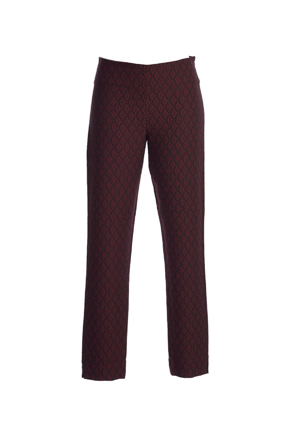 Save The Queen Pantaloni a sigaretta in tessuto jacquard nero e viola