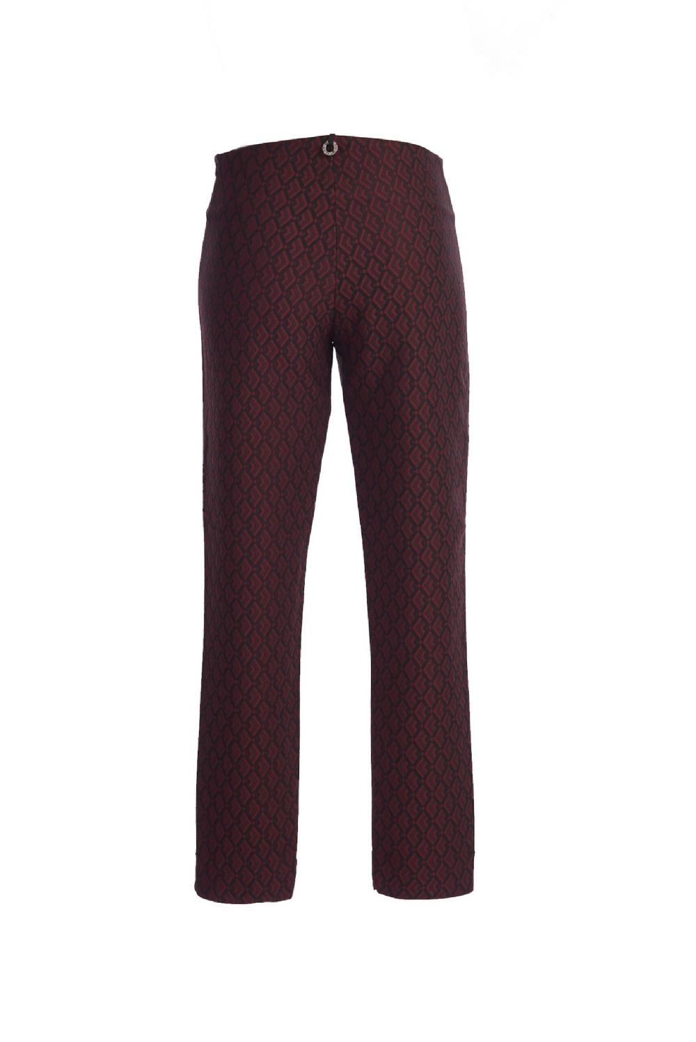 Save The Queen Pantaloni a sigaretta in tessuto jacquard nero e viola Offerta speciale della fabbrica